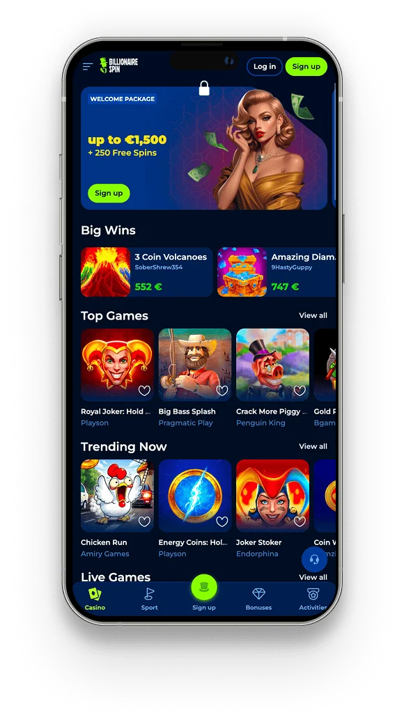 Billionairespin application